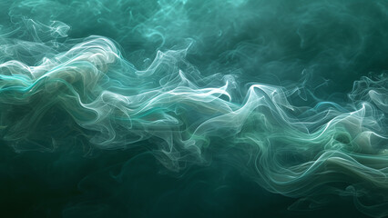 Fototapeta na wymiar Enigmatic Elegance: Abstract Wallpaper Illustration with Green Smoke