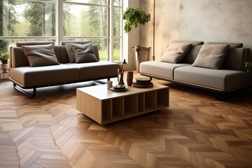 Organic Patterns: Laminate Floor Living Room Decor with Natural Textures