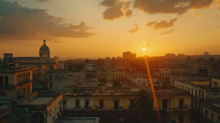 Fototapeta na wymiar View over the rooftops of Havana.