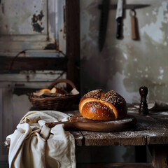 Obraz premium ドイツの焼き菓子パン：プレッツェルロール