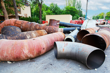 Repair of the city heating system. Replacement of steel pipes with new ones with insulation.