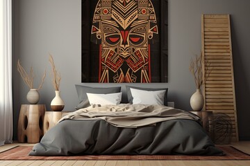 Tribal Print Bedroom Decors: Contemporary Art Poster with a Modern Twist