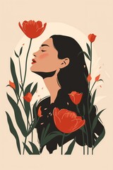 
women's day graphic, vector illustration style
