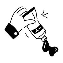 Easy to edit glyph icon of oil paint 