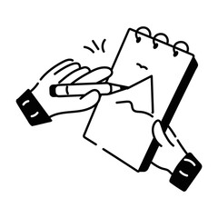 Check out this linear icon of a sketching book 