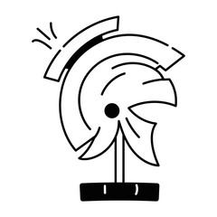 Trendy linear icon of a knight helmet 