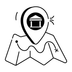 Here’s a linear icon of museum location 