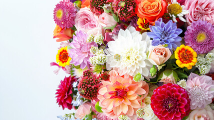 Obraz na płótnie Canvas Wedding bouquet made of colorful flowers.