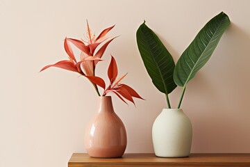 Minimalist Terracotta Vase Flower - Tropical-themed Bathroom Inspirations