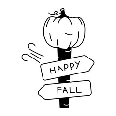 Get a hand drawn icon of direction board 