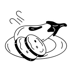 Check out doodle icon of an eggplant 
