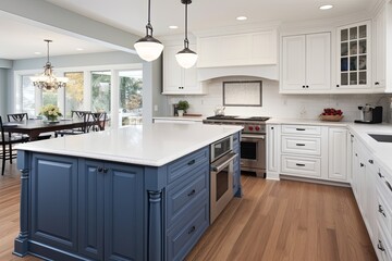 Coastal Blue and White Two-Tone Kitchen Cabinet Ideas