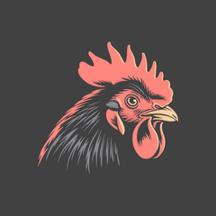  illustration of a rooster on a black background