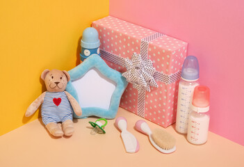 A holiday gift and the birth of a child. Baby care accessories.