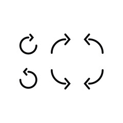 Fototapeta premium Circle arrow and curved line arrow icons
