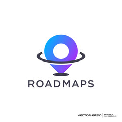 Pointer maps logo vector illustration