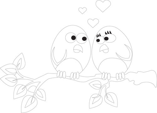 Cute love coloring page for kids