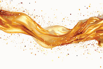 Liquid fluid oil flowing splash with clipping path , 3D illustration, 3D Rendering