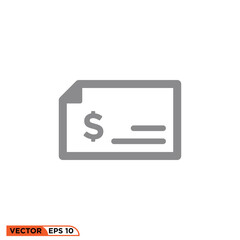 Receipt icon design vector graphic of template, sign and symbol