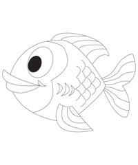 cute fish coloring page for kids