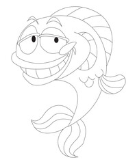 cute fish coloring page for kids