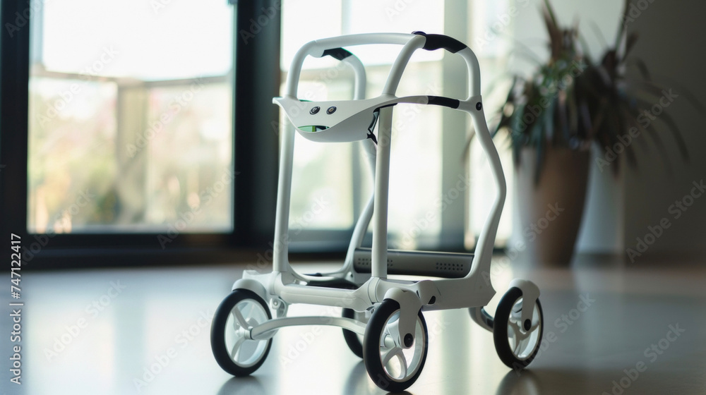 Poster a smart walker with builtin sensors and a navigation system helping visually impaired individuals na