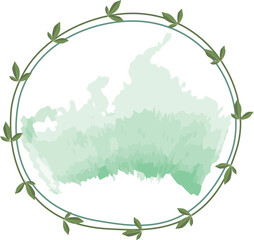 circle frame green and leaf background