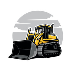 Bulldozer construction vehicle illustration vector © winana