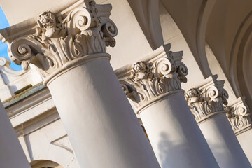 Columns. Art and architecture. Details and elements of architecture.