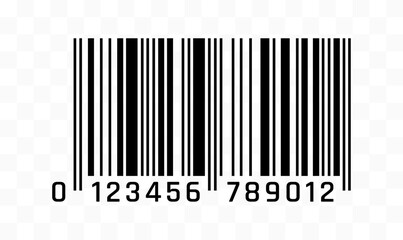 Barcode label icon with transparent background. Stock illustration.