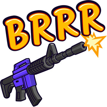 illustration of a gun cartoon emote