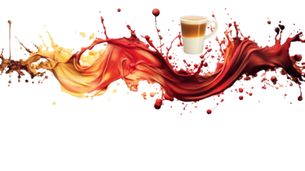 Caffeine energy with splash on the transparent background