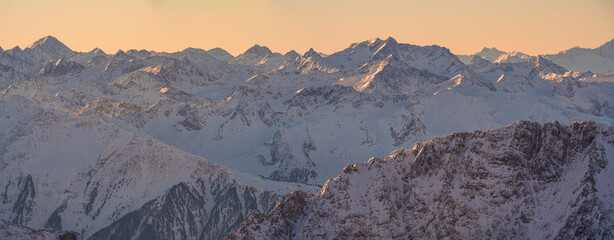 Mountain Sunrise view across the Bavarian Alps