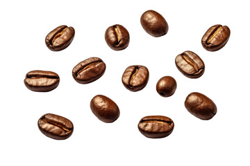 Coffee beans isolated on transparent background