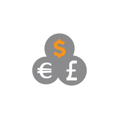 Currency flat icon design vector graphic of template, sign and symbol 