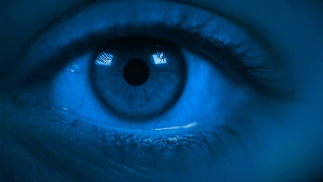 extreme close up human eye colorful eyeball human body part. 4k Macro Human Eye Background.