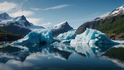 Poster Im Rahmen Melting glacier norway. Melting ice. © FutureStock Studio