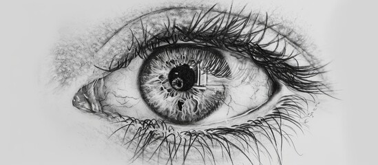 [Expressive Eye Illustration Drawing in Black and White] - obrazy, fototapety, plakaty