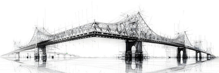 bridge over river,
Abstract of the Crescent City Connection Twin3d wallpaper