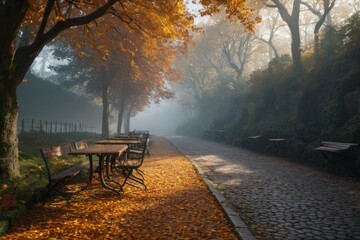 Fall Foliage: Tranquil Pathway