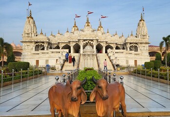 Bhuj, Gujarat India - Feb 19 2024: Shree Swaminarayan Temple Bhuj (Bhuj Mandir) in Gujrat.