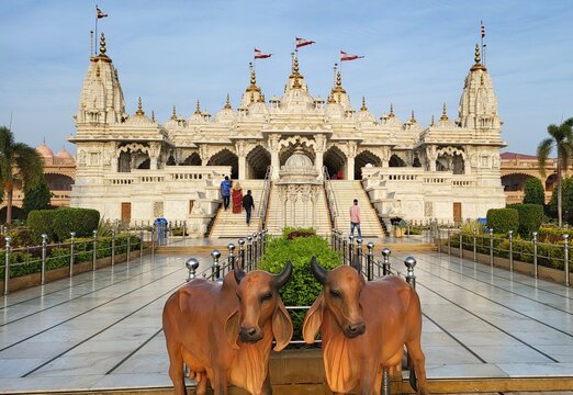 Bhuj, Gujarat India - Feb 19 2024: Shree Swaminarayan Temple Bhuj (Bhuj Mandir) in Gujrat.