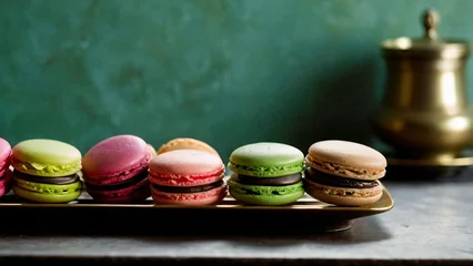 Fototapeten Colorful french dessert macarons © DesveryRafnika