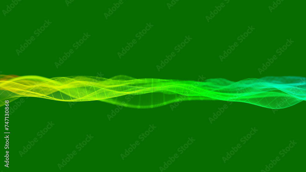Poster abstract colorful digital particles wave with dust and light motion background
