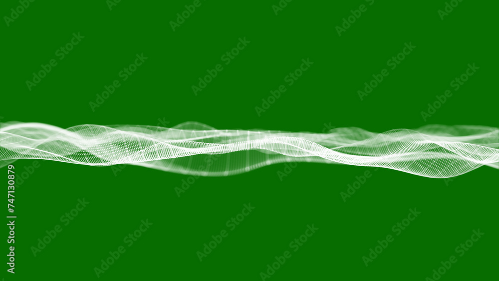 Poster abstract colorful digital particles wave with dust and light motion background