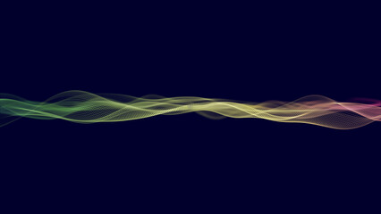 abstract background of glow particles form lines, surfaces as futuristic landscape in cyberspace or hologram