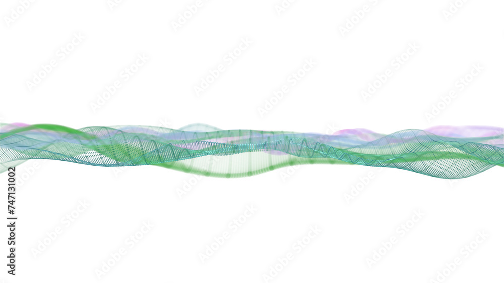 Aufkleber abstract background with glowing particles and wave lines