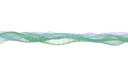 abstract background with glowing particles and wave lines	