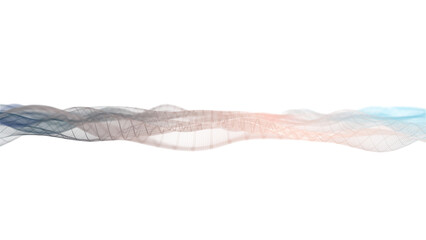 abstract futuristic wave background with particles, slow motion glowing particles on white background	