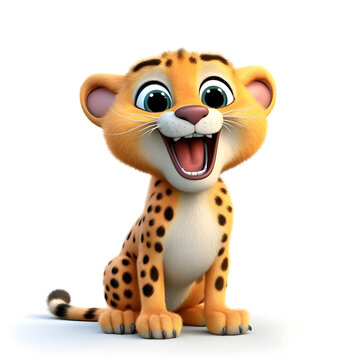 photo of 3d cartoon of leopard 